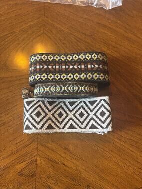 Lot of bundles of Vintage Jacquard Woven Ribbon 6 1/2 Total Yards/BOHO/AZTEC
